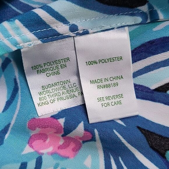 Lilly Pulitzer Margery Easy Fit Camo Blouse Floral Tropics Printed Tank Top - Picture 5 of 5